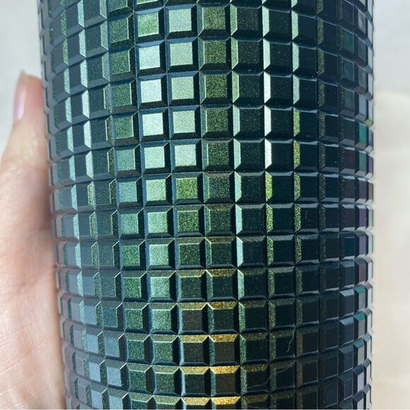 Starbucks Green Metallic Grid Holiday 2021 New W/Tags Tumbler - Picture 3 of 5